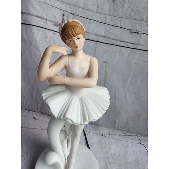 Vintage Schmid Porcelain Ceramic Ballerina Figurine 1990s Korea 7 In Tall - Picture 2 of 9